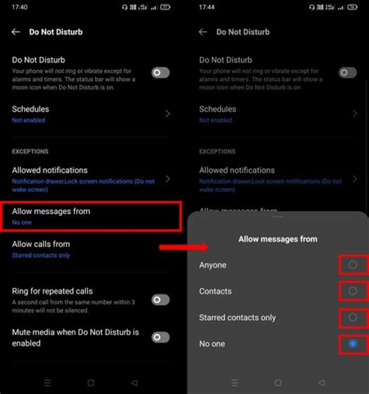Allow Call DND Settings