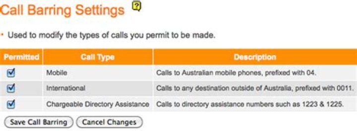 Call Barring Settings