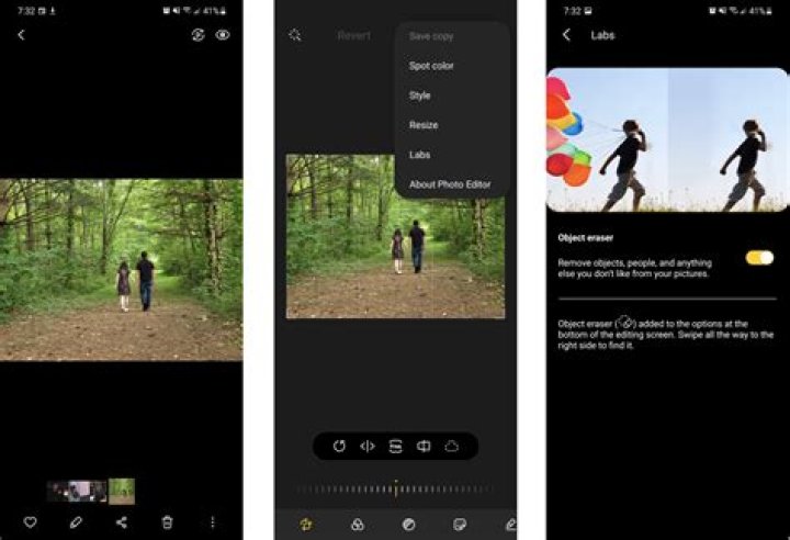 Enabling Object Eraser in the Samsung Gallery app