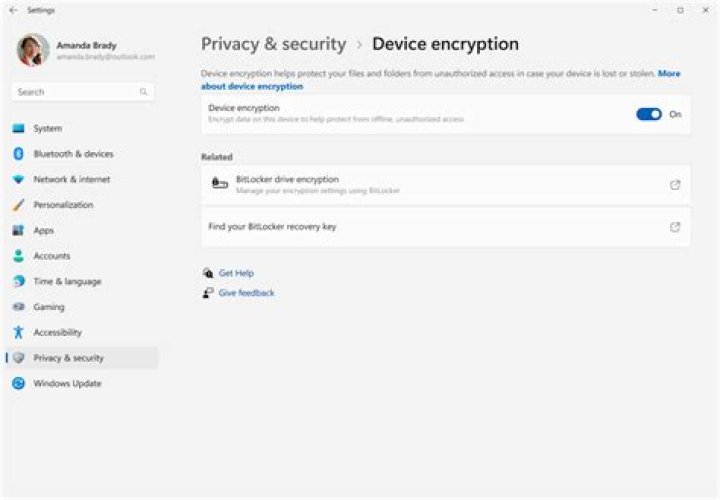 Encryption settings