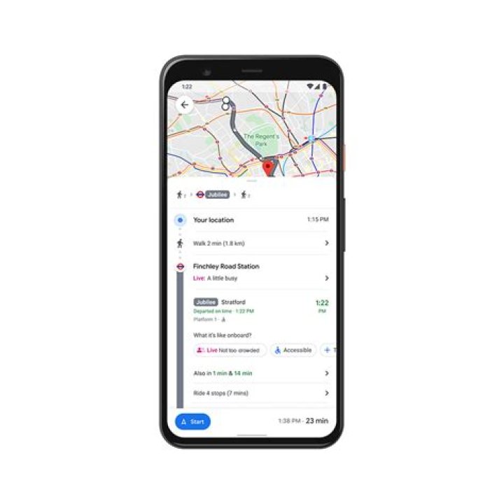 Google Maps Live Transit Crowdedness