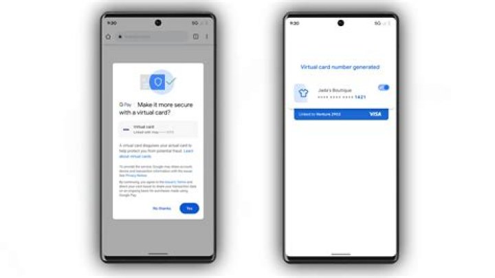 Google Pay vitual card numbers in Chrome on Android