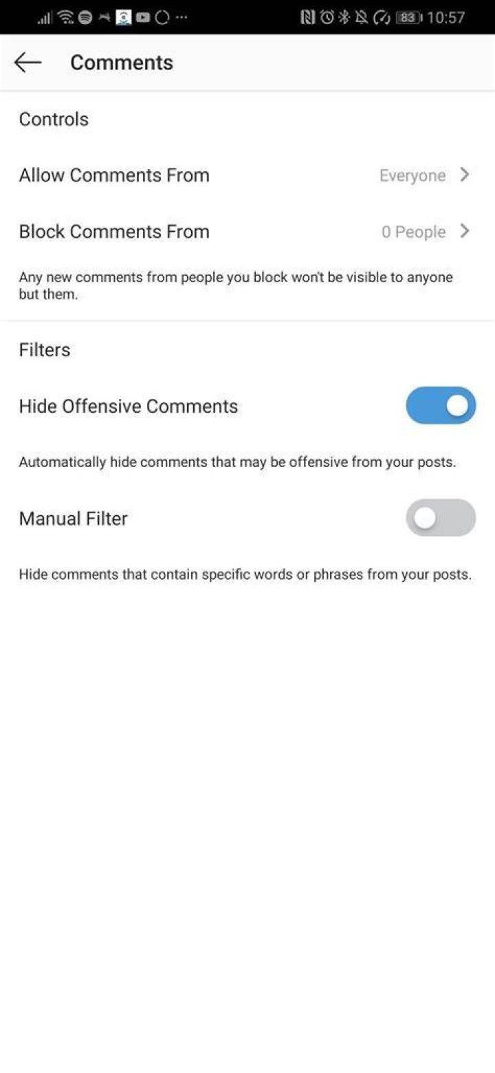 Instagram privacy controls