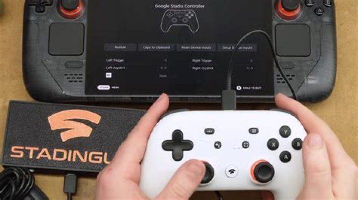 Stadia home screen with controller popup